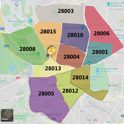 Plano de la zona de reparto